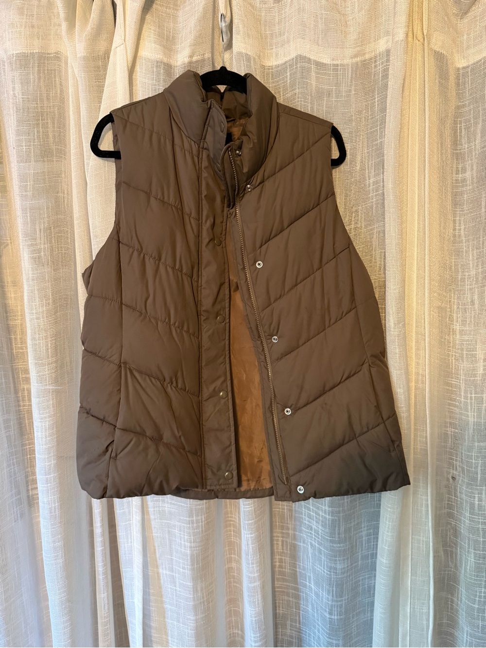 GAP Brown Quilted Sleeveless Puffer Vest